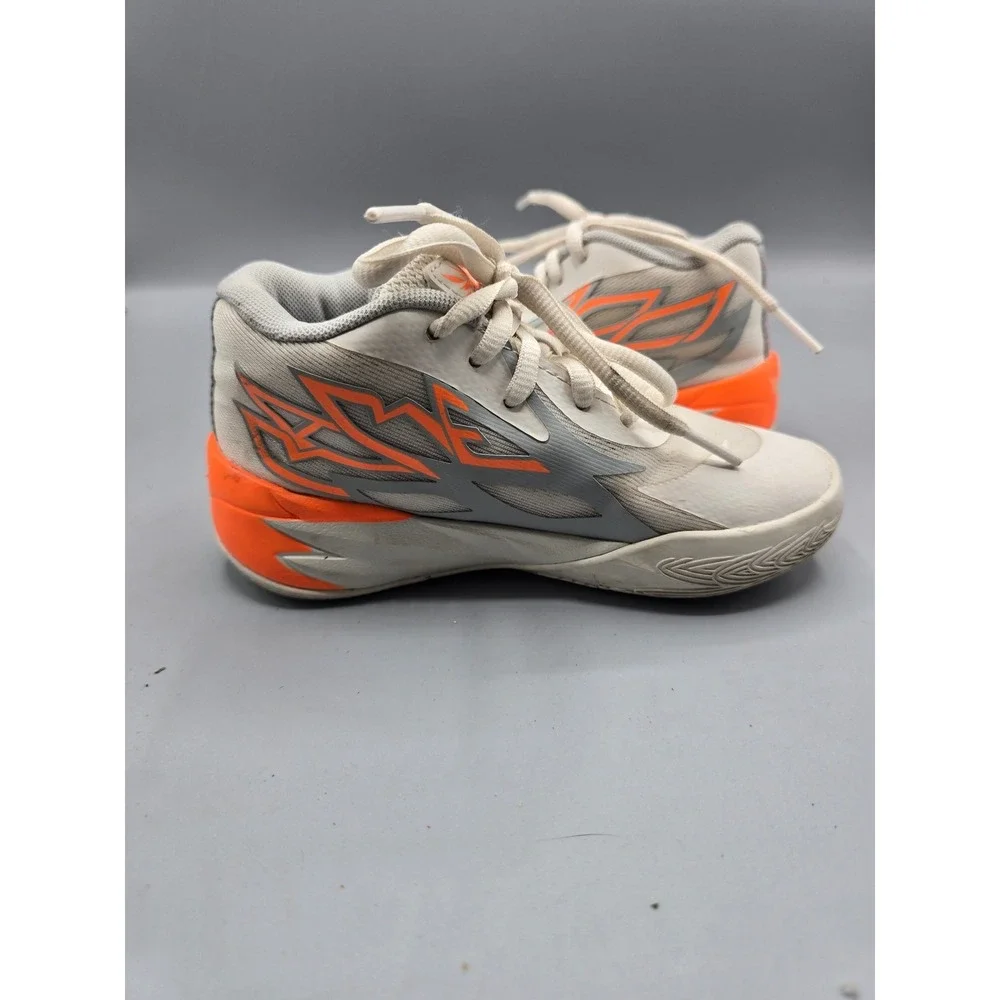 Puma MB.02 LaMelo Ball White Grey Orange Basketball Shoes‎ 11c Kids 377590-01